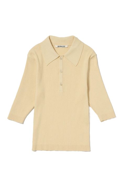 polo a coste donna gialla AURALEE | A00P01HRYELLOW BEIGE